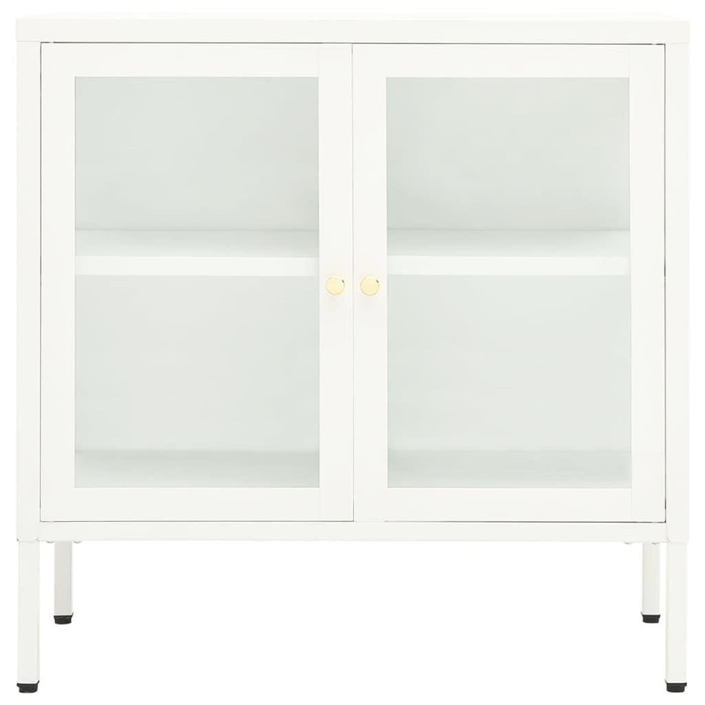 Sideboard 70X35X70Cm Stahl Glas Kommode Beistellschran