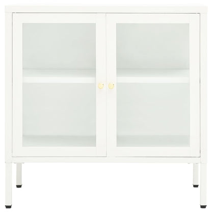 Sideboard 70X35X70Cm Stahl Glas Kommode Beistellschran