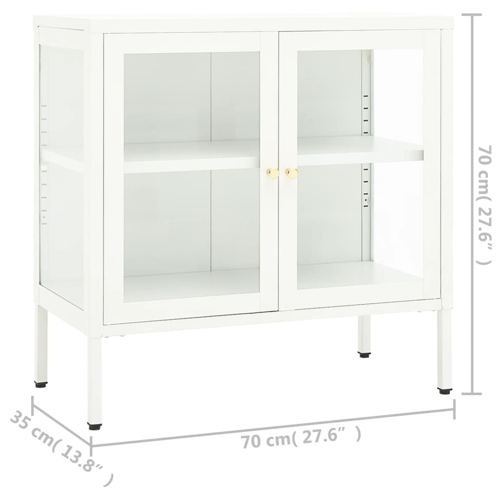 Sideboard 70X35X70Cm Stahl Glas Kommode Beistellschran