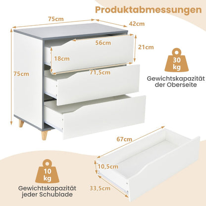 Moderne Kommode Mit Schubladen Sideboard Schubladenschrank Für Schlafzimmer & Garderobe Weiß